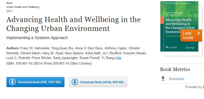 Advancing Health and Wellbeing in the Changing Urban Environment